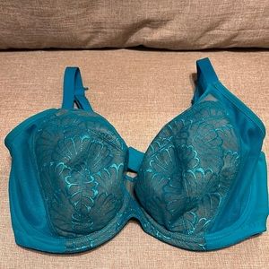 Teal and lace Elomi bra